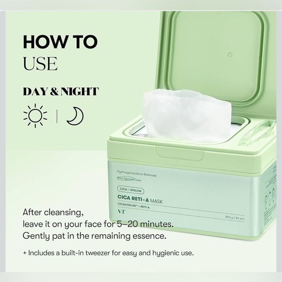 VT COSMETICS CICA Reti-A Daily Mask 30 Sheets - Picture 3 of 10